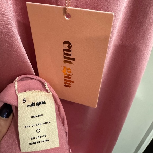 Cult Gaia Azariah Pink Silk Slip Mini Dress - Picture 7 of 8